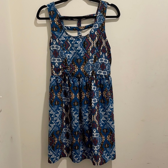 Blue Printed Dress - size S - Picture 1 of 4